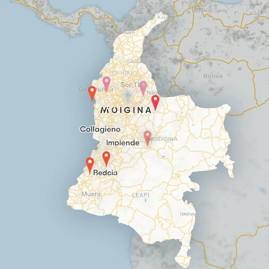 Mapa de ubicación de oficinas en Colombia
